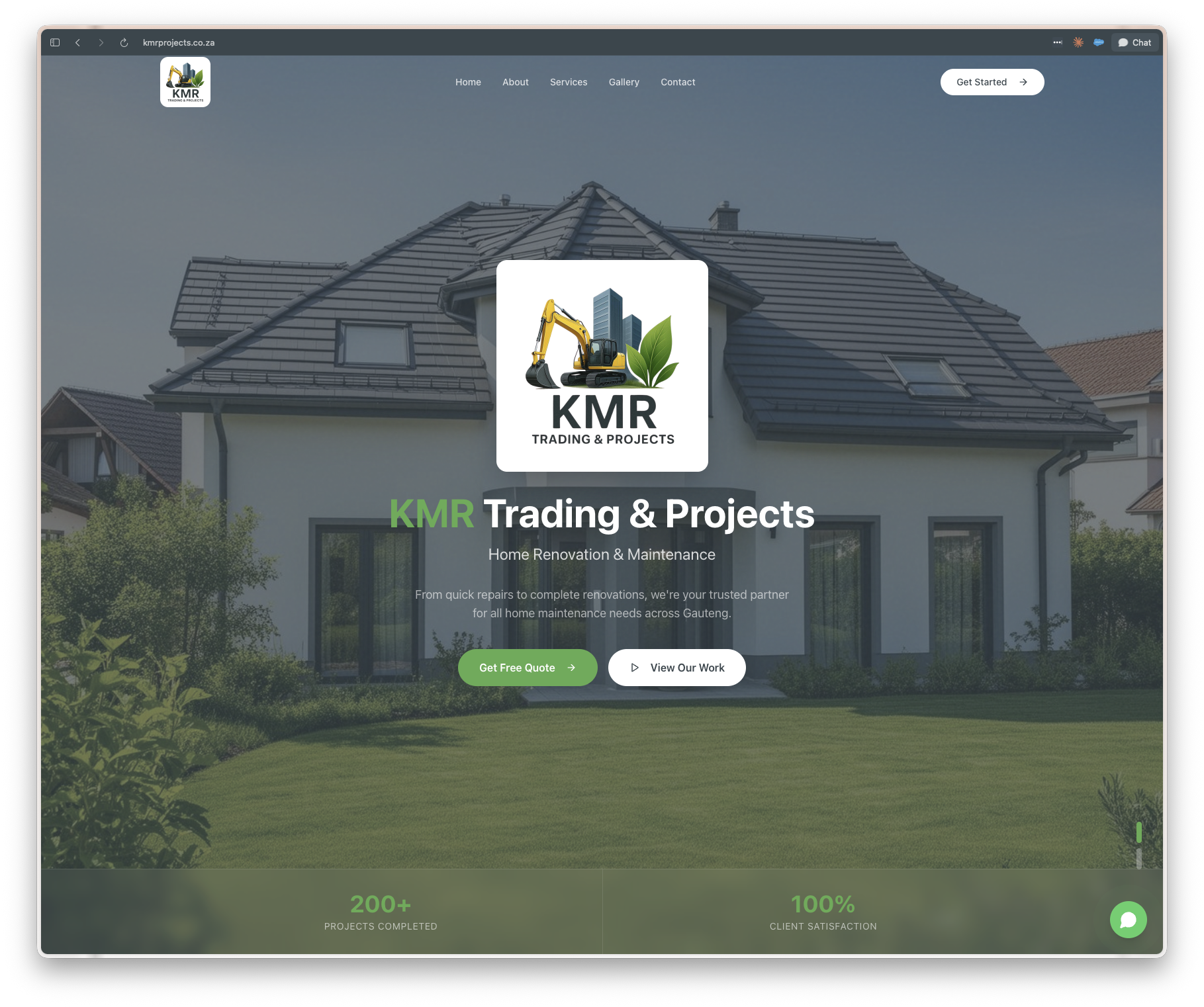 KMR Trading & Projects website screenshot