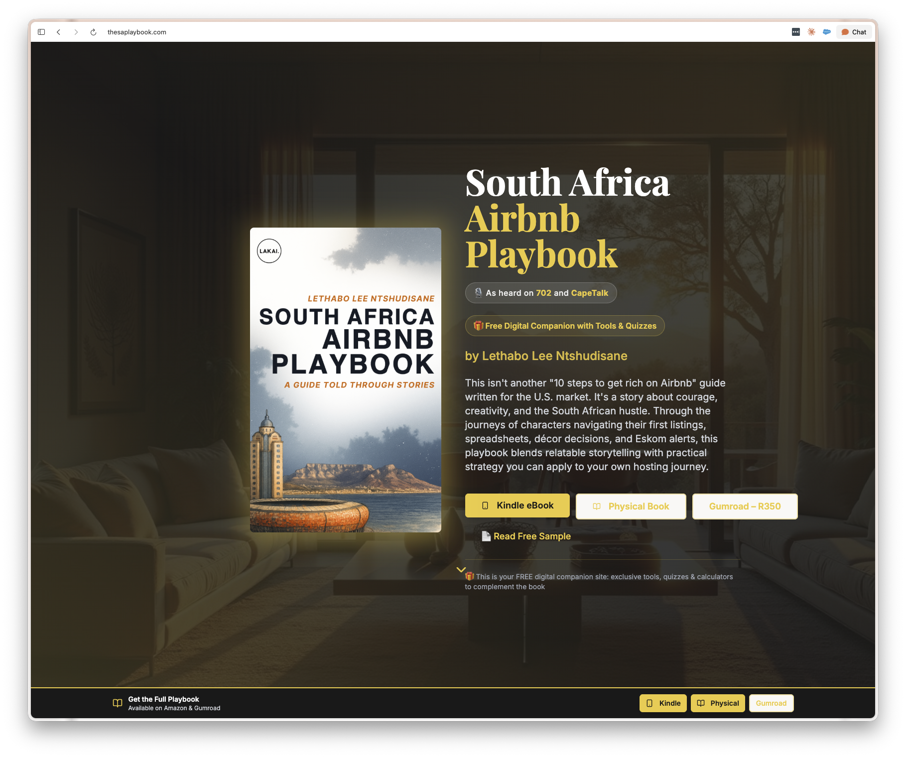 SA Airbnb Playbook website screenshot